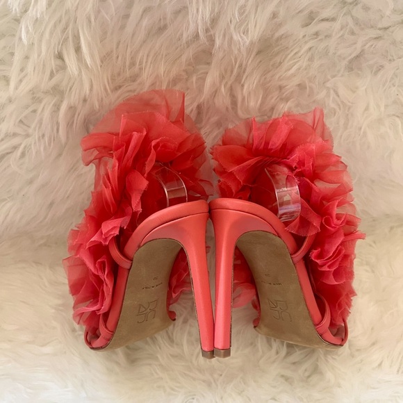 New! ULLA JOHNSON Doria Organza Flower Leather High Heels - Picture 10 of 12